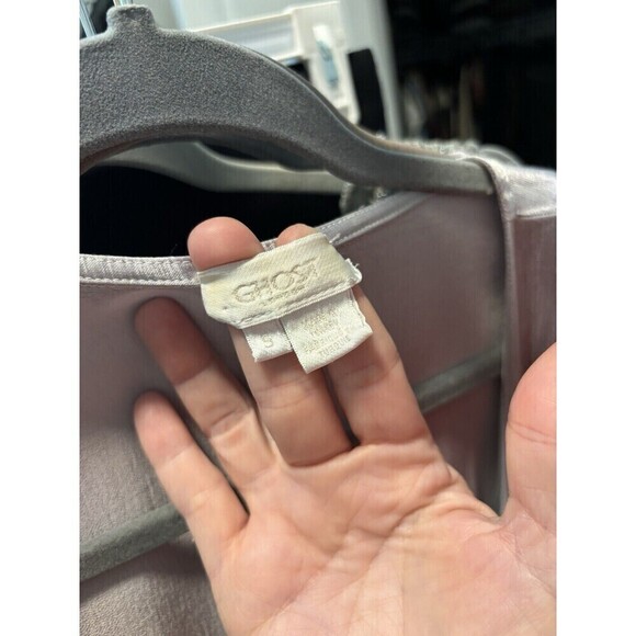 BHLDN Ghost Phoebe Wrap Maxi Dress Silver Grey Small Ruffled Hem Midaxi - Picture 5 of 12